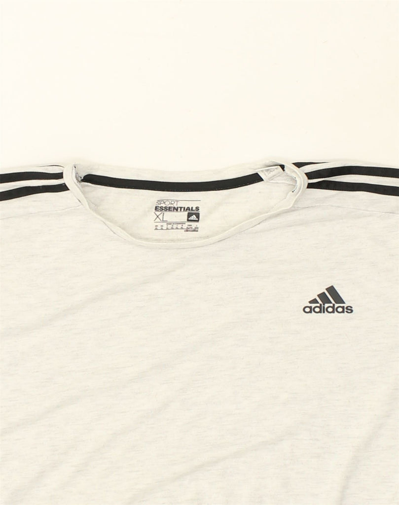 ADIDAS Mens T-Shirt Top XL Grey Polyester | Vintage Adidas | Thrift | Second-Hand Adidas | Used Clothing | Messina Hembry 