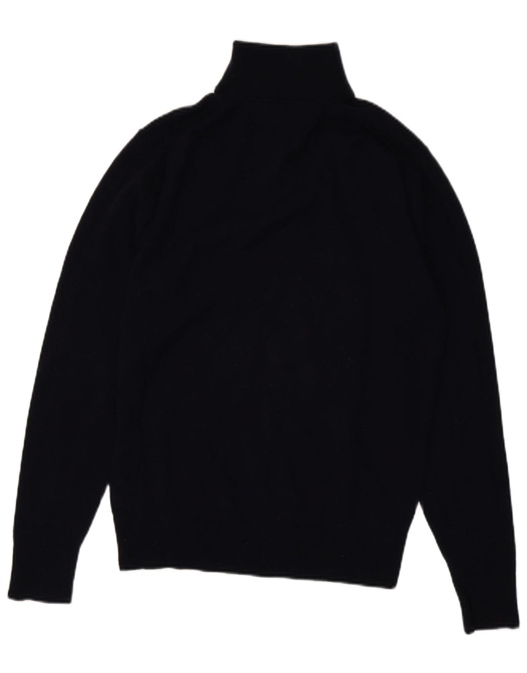 TOMMY HILFIGER Mens Zip Neck Jumper Sweater Large Navy Blue Lambswool