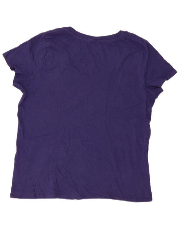Nautica Womens T-Shirt Top UK 14 Medium Navy Blue Cotton