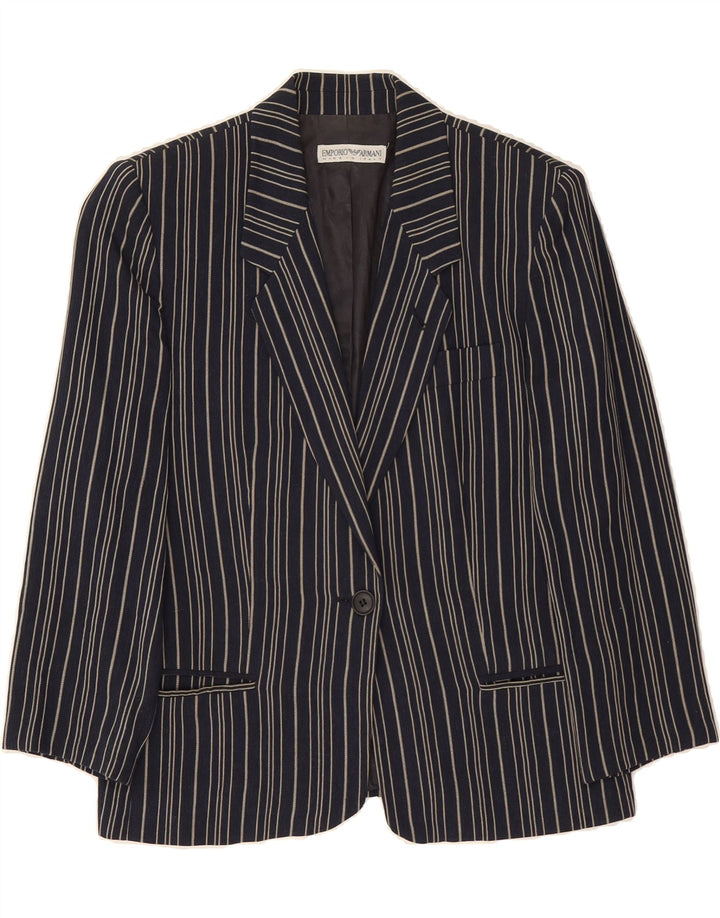 EMPORIO ARMANI Womens 3/4 Sleeve Blazer Jacket IT 42 Medium Black Vintage Emporio Armani and Second-Hand Emporio Armani from Messina Hembry 