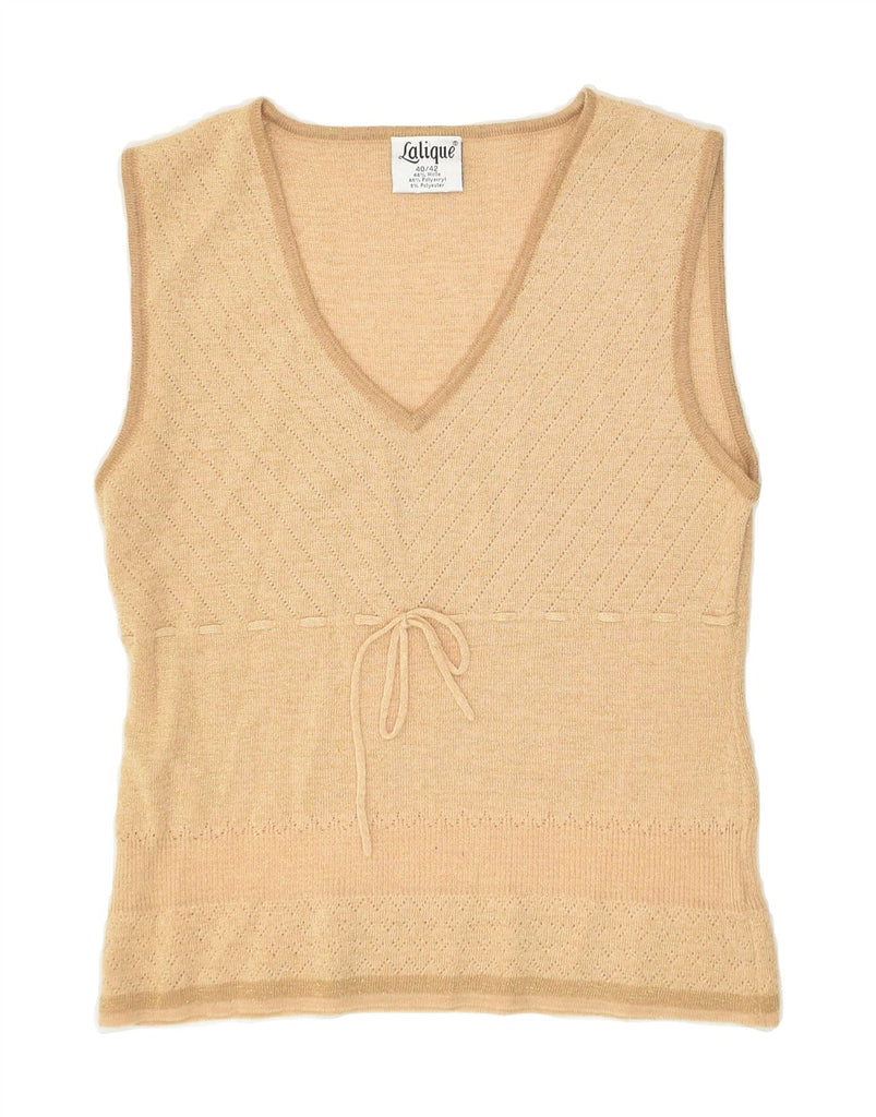 VINTAGE Womens Crop Vest Tank Top EU 40 Medium Beige Wool | Vintage Vintage | Thrift | Second-Hand Vintage | Used Clothing | Messina Hembry 