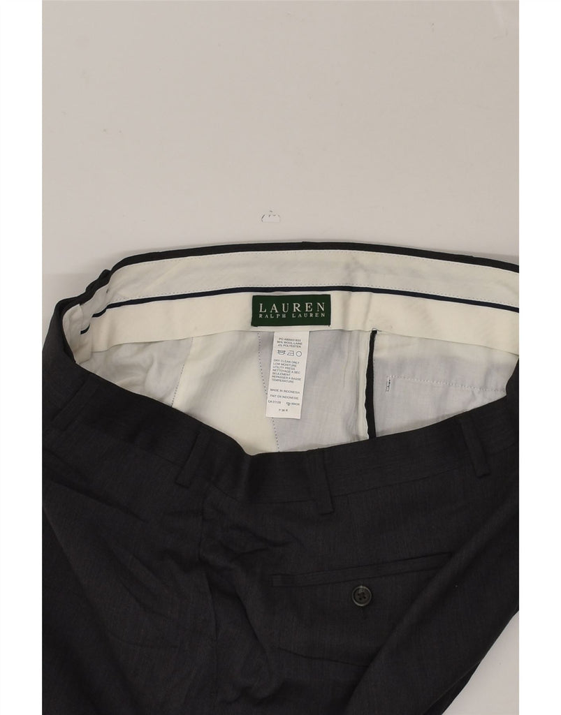 RALPH LAUREN Mens Straight Chino Trousers W36 L29 Black Wool | Vintage Ralph Lauren | Thrift | Second-Hand Ralph Lauren | Used Clothing | Messina Hembry 