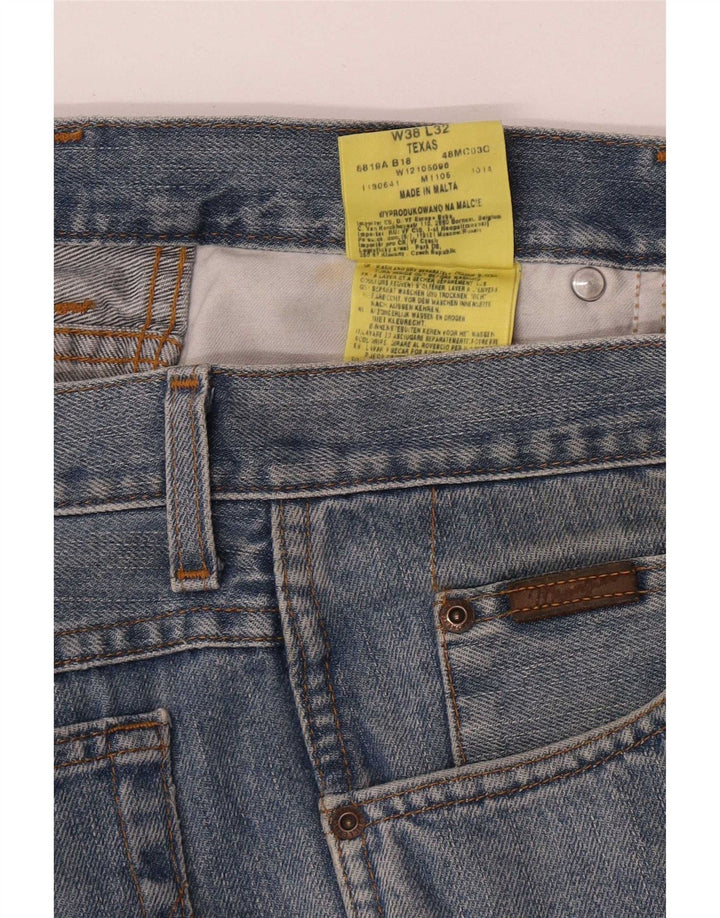 Wrangler Mens Texas Straight Jeans W38 L32 Blue Cotton