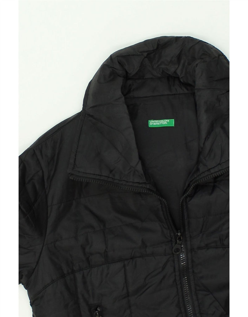 BENETTON Womens Crop Windbreaker Jacket UK 10 Small Black | Vintage Benetton | Thrift | Second-Hand Benetton | Used Clothing | Messina Hembry 