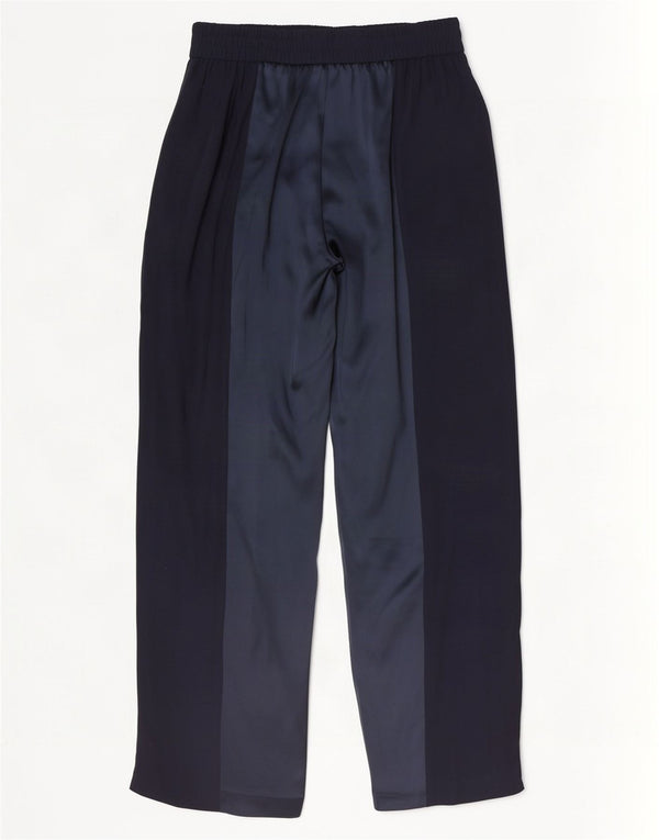 Escada Womens Casual Trousers EU 38 Medium W32 L29 Navy Blue Colourblock
