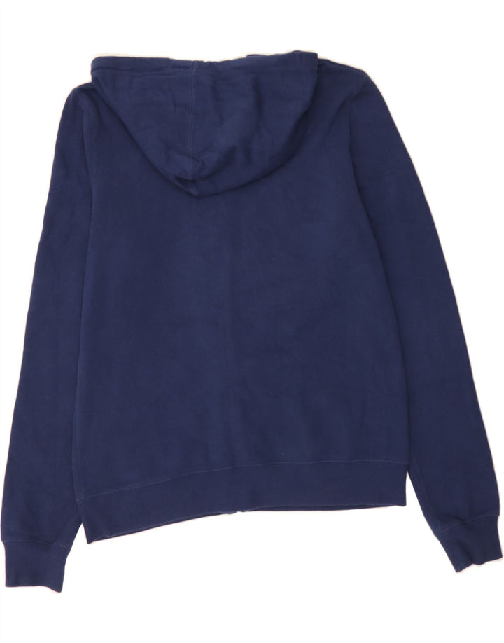 MOSSIMO Womens Graphic Zip Hoodie Sweater US 12 Large Navy Blue Cotton Vintage Mossimo and Second-Hand Mossimo from Messina Hembry 