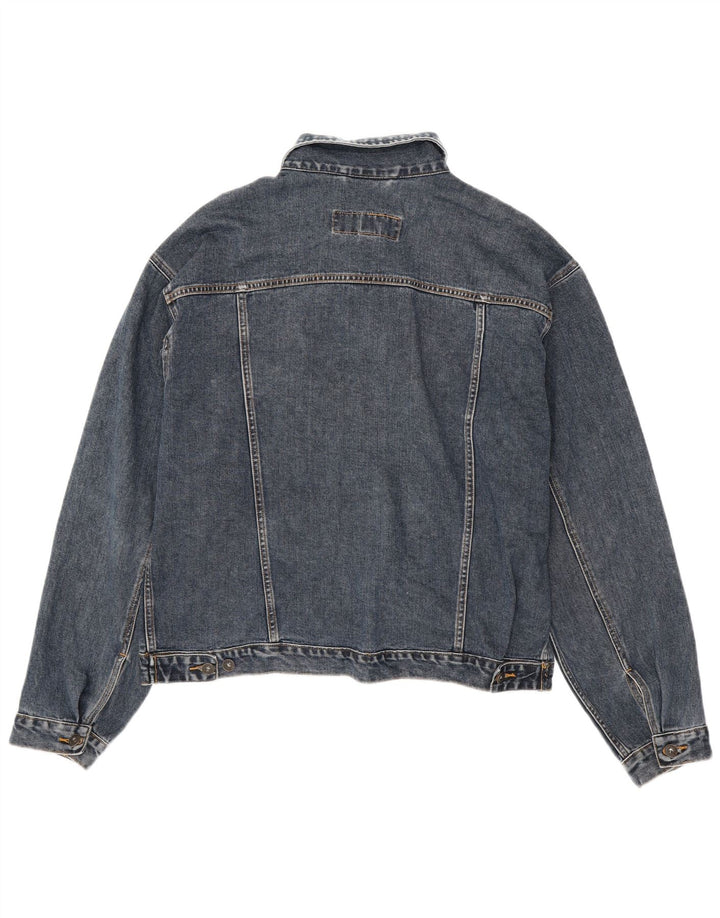 OLD NAVY Mens Denim Jacket UK 40 Large Navy Blue Cotton