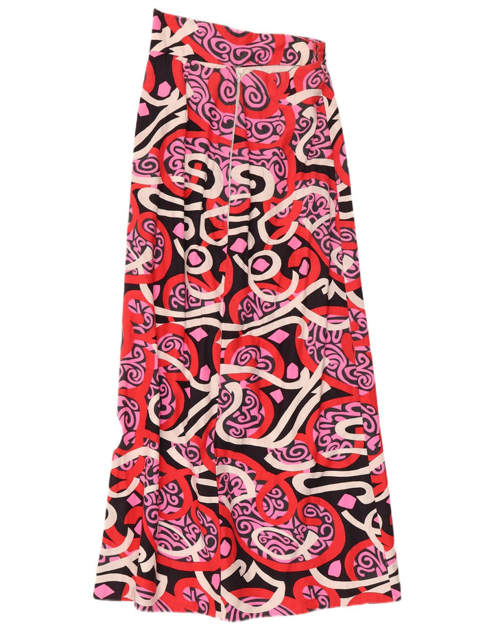 Vintage Womens Abstract Pattern Maxi Skirt XS W24 Multicoloured