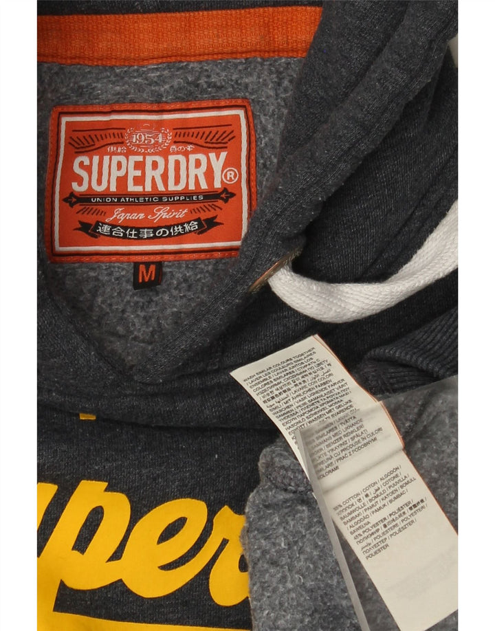 Superdry Mens Graphic Hoodie Jumper Medium Grey Cotton
