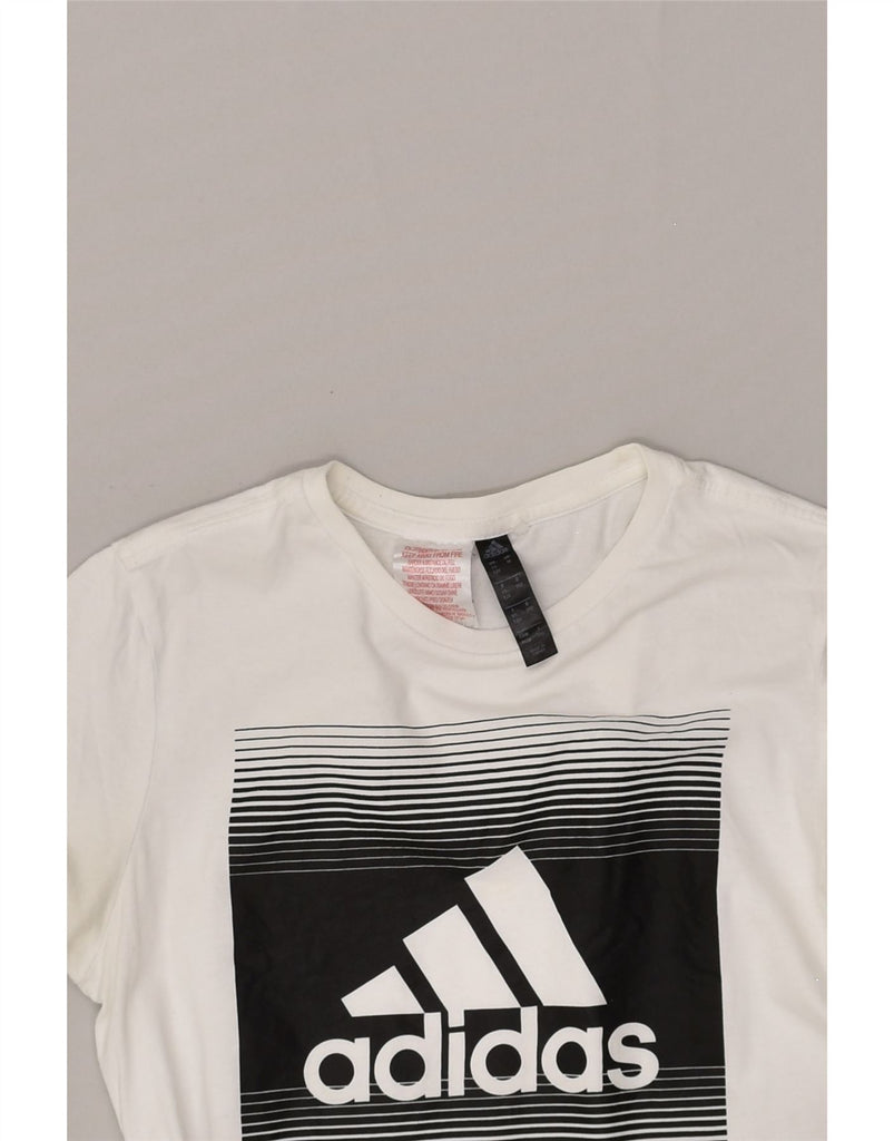 ADIDAS Boys Graphic T-Shirt Top 11-12 Years White Cotton | Vintage Adidas | Thrift | Second-Hand Adidas | Used Clothing | Messina Hembry 