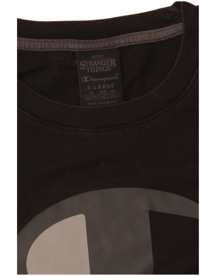 Champion Mens Stranger Things Graphic T-Shirt Top XL Black