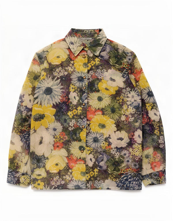 Vintage Womens Shirt Blouse UK 16 Large Multicoloured Floral
