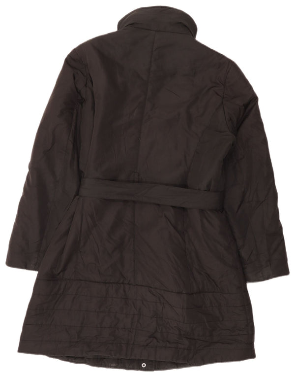 M&Co Womens Quilted Overcoat UK 14 Large Black