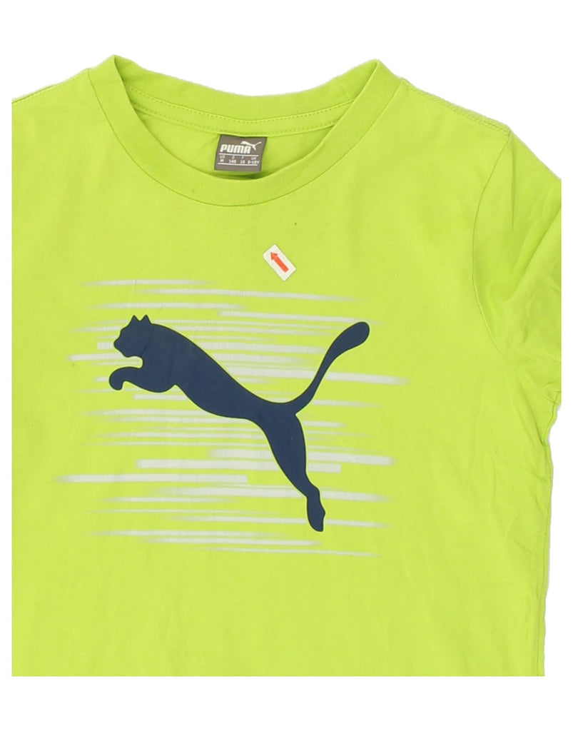 PUMA Boys Graphic T-Shirt Top 9-10 Years Green Cotton Vintage Puma and Second-Hand Puma from Messina Hembry 