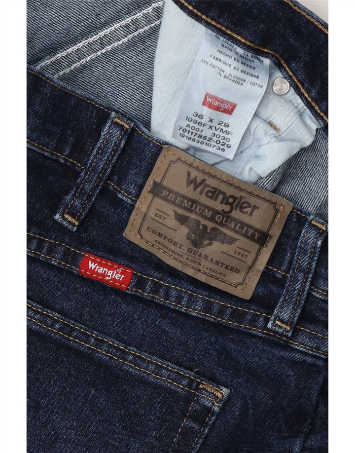Wrangler Mens Straight Jeans W36 L29 Blue Cotton