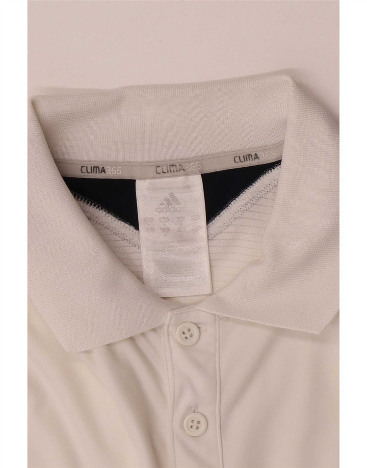 Adidas Mens Clima 365 Polo Shirt Medium White Colourblock Polyester