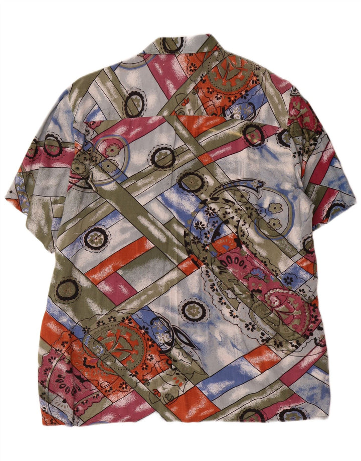 Vintage Mens Short Sleeve Shirt Large Multicoloured Paisley