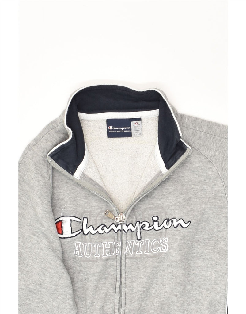 CHAMPION Boys Graphic Tracksuit Top Jacket 13-14 Years XL Grey Colourblock | Vintage Champion | Thrift | Second-Hand Champion | Used Clothing | Messina Hembry 