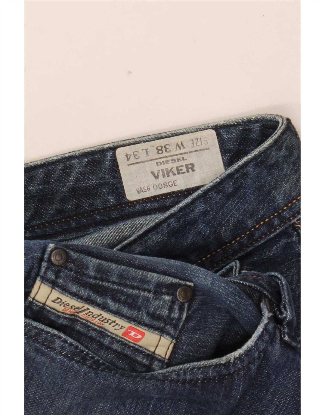 Diesel Mens Viker Straight Jeans W38 L34 Blue Cotton