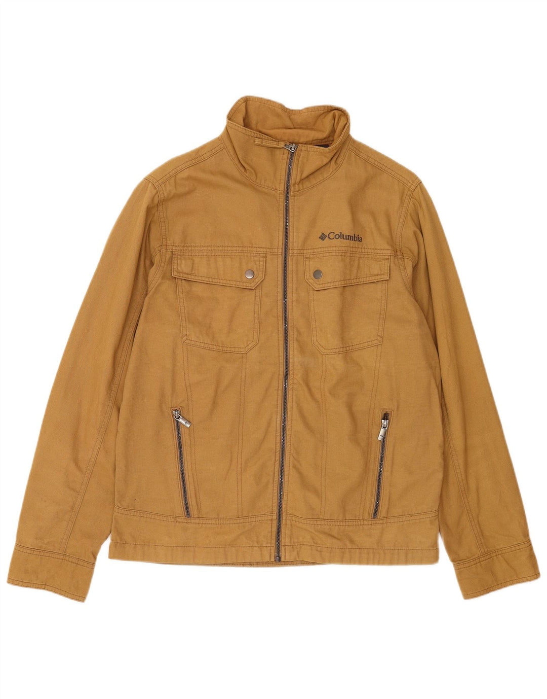 Columbia Mens Utility Jacket UK 38 Medium Beige Cotton