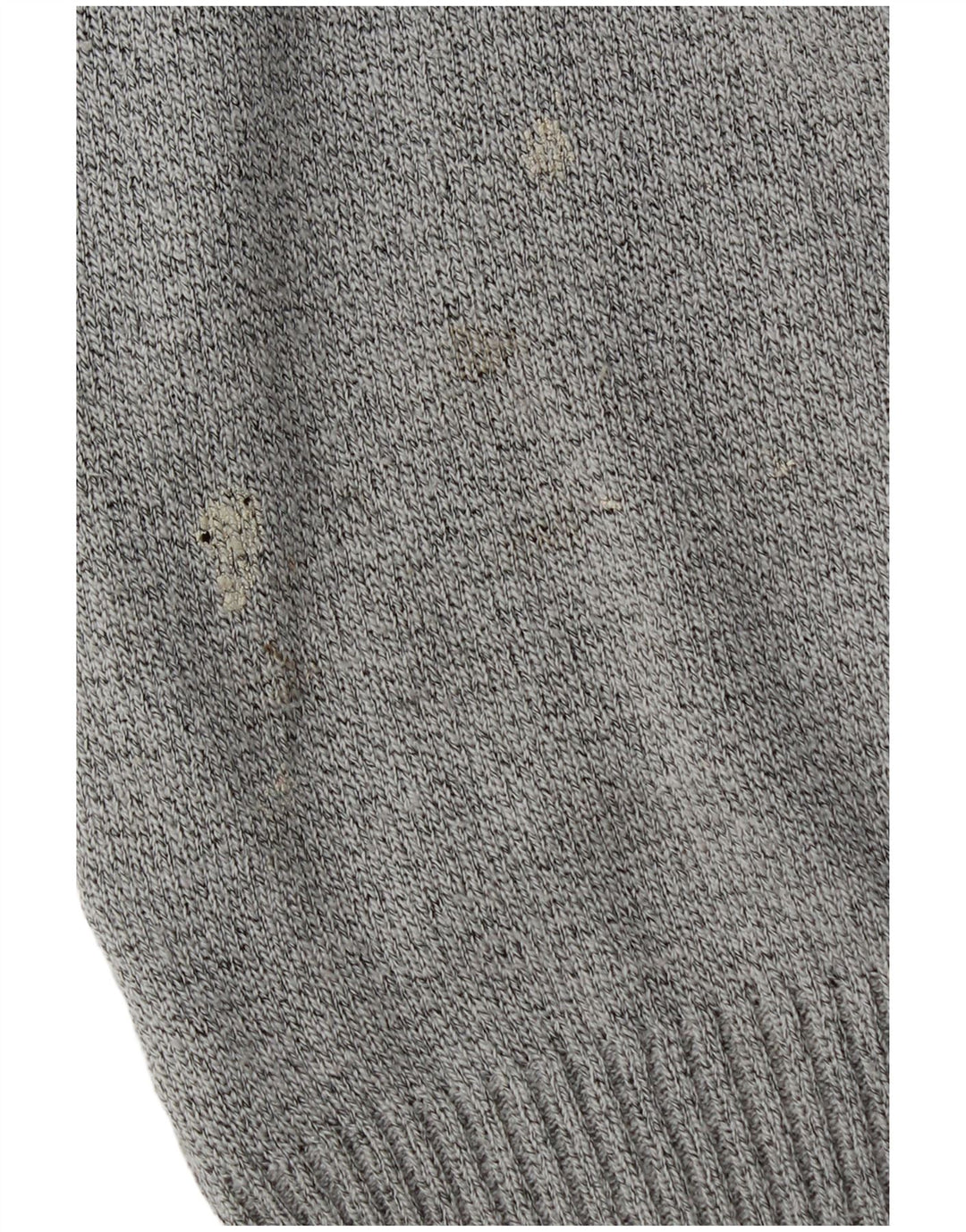 Vintage Mens Polo Neck Jumper Sweater Medium Grey Geometric