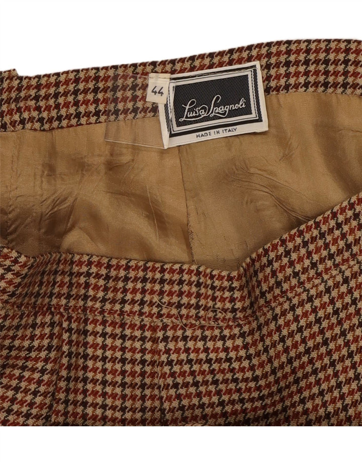 LUISA SPAGNOLI Womens Straight Skirt IT 44 Medium W28  Brown Houndstooth Vintage Luisa Spagnoli and Second-Hand Luisa Spagnoli from Messina Hembry 
