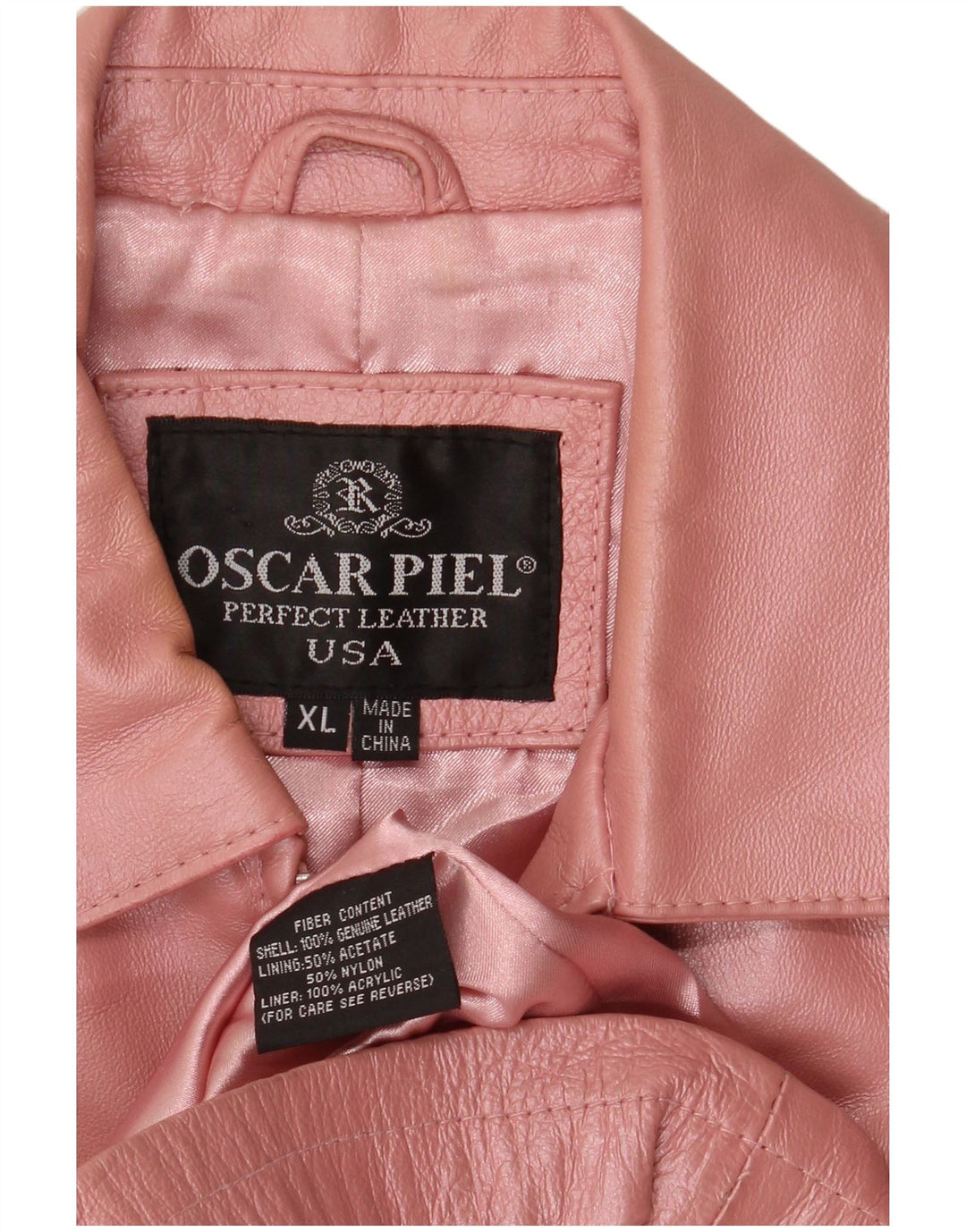 Vintage Womens Leather Jacket UK 18 XL Pink Leather