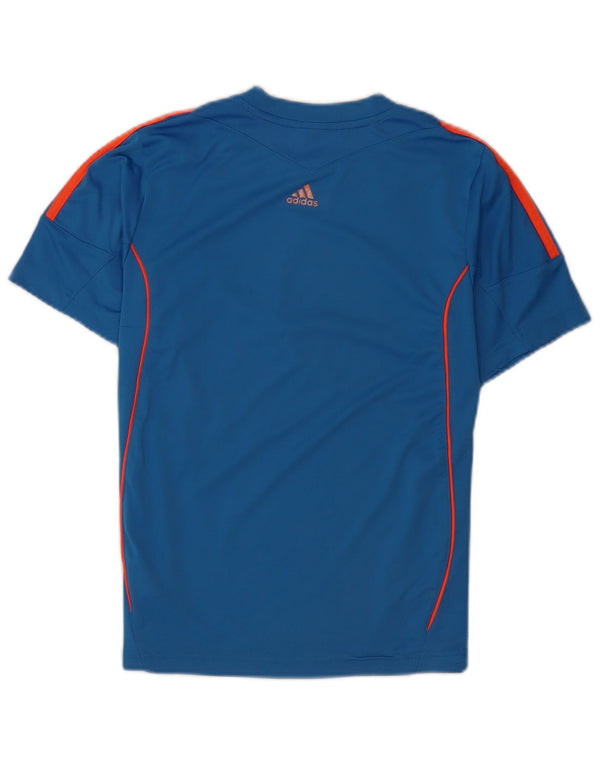 Adidas Boys Graphic T-Shirt Top 11-12 Years Blue Polyester