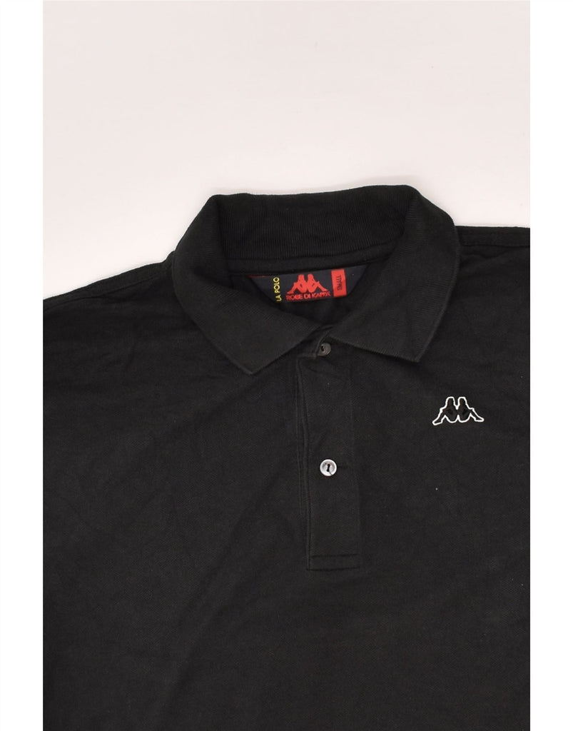 KAPPA Mens Polo Shirt Small Black Cotton | Vintage Kappa | Thrift | Second-Hand Kappa | Used Clothing | Messina Hembry 