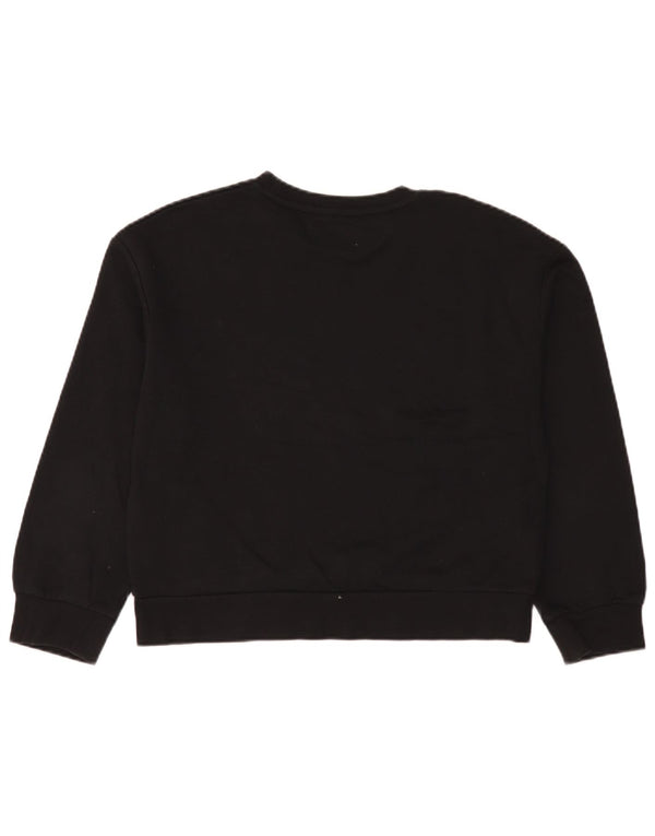 Zara Womens Trafaluc Oversized Sweatshirt Jumper UK 10 Small Black Cotton