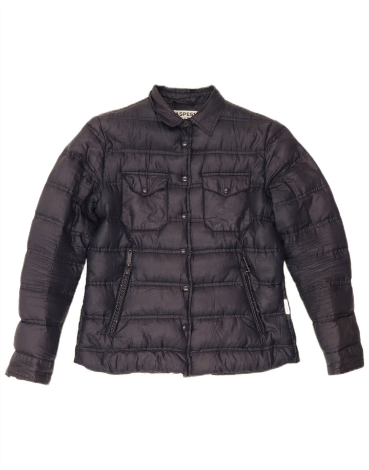Aspesi Womens Padded Jacket UK 12 Medium Navy Blue Polyester