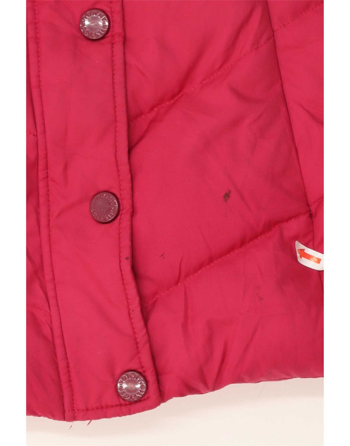 Tommy Hilfiger Womens Hooded Padded Jacket UK 10 Small Pink Polyester