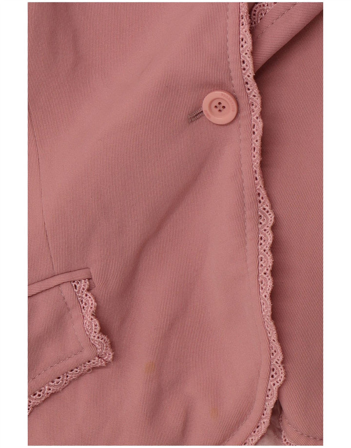 VALENTINO Womens 1 Button Blazer Jacket UK 14 Medium Pink Virgin Wool