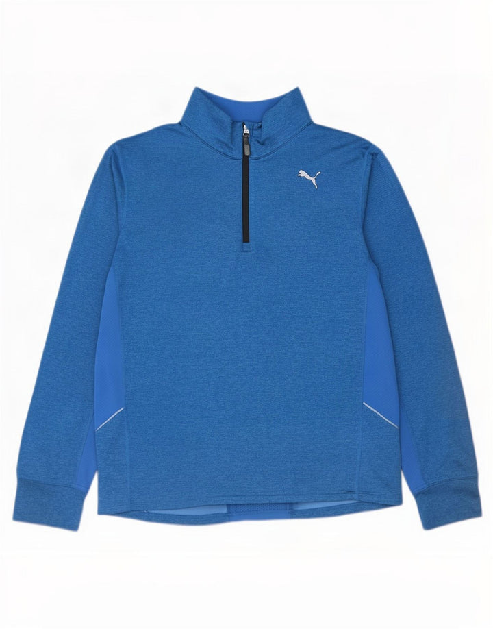 Puma Mens Zip Neck Pullover Tracksuit Top Large Blue Colourblock