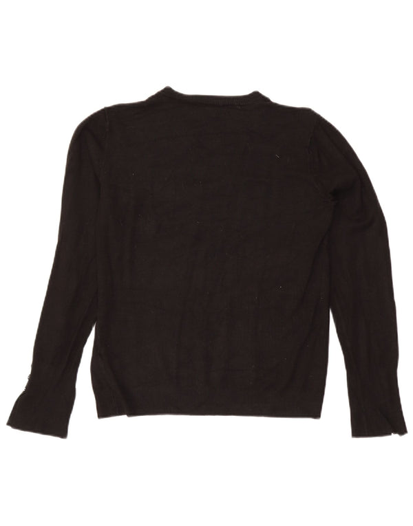 Zara Womens Boat Neck Jumper Sweater UK 14 Large Black Viscose