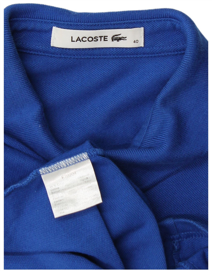 LACOSTE Womens Polo Shirt Size 40 Medium Blue Cotton