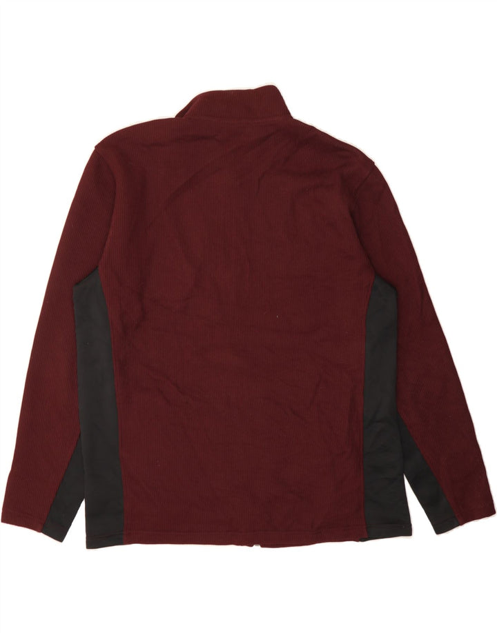 IZOD Mens Stretch Tracksuit Top Jacket Large Maroon Colourblock Polyester Vintage Izod and Second-Hand Izod from Messina Hembry 