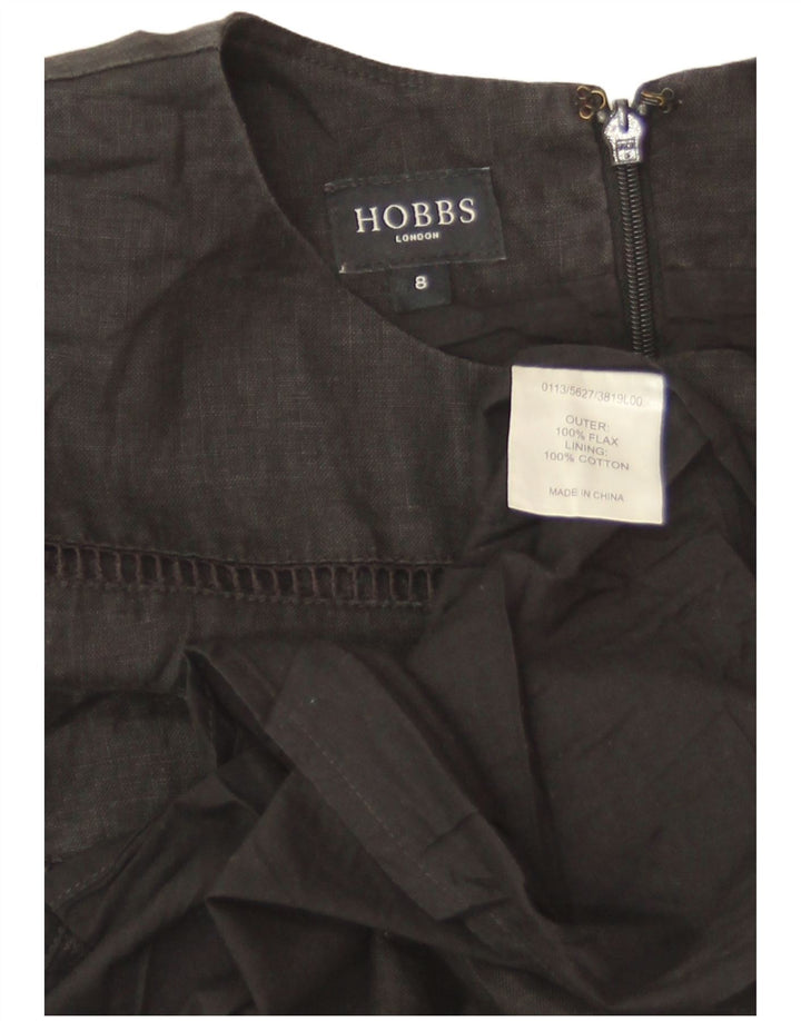 Hobbs Womens Sleeveless Basic Dress UK 8 Small Black Linen