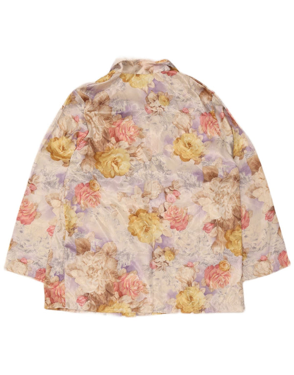 Vintage Womens Long Sleeve Shirt IT 48 XL Multicoloured Floral