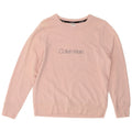 CALVIN KLEIN Womens Graphic Sweatshirt Jumper UK 14 Medium Pink Cotton