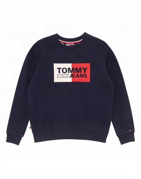 Tommy Hilfiger Mens Graphic Sweatshirt Jumper Small Navy Blue Cotton