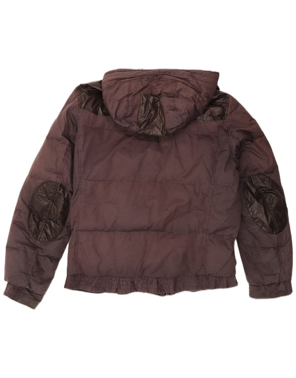 Hugo Boss Mens Hooded Padded Jacket UK 38 Medium Maroon