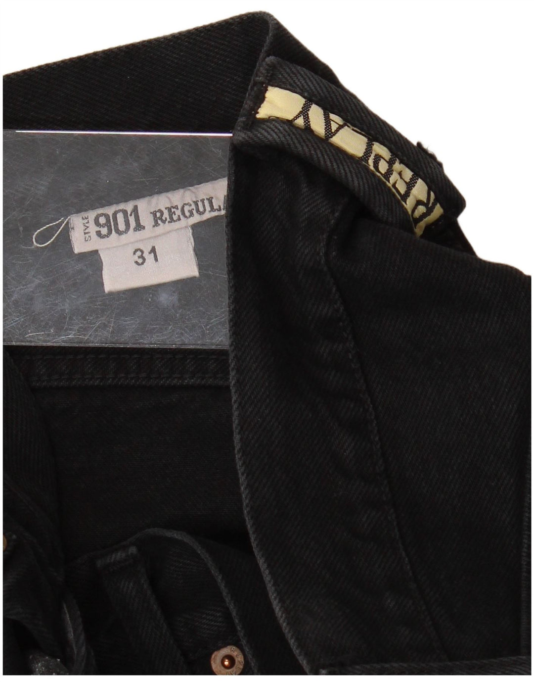 REPLAY Mens 901 Regular Fit Straight Jeans W31 L32 Black Cotton