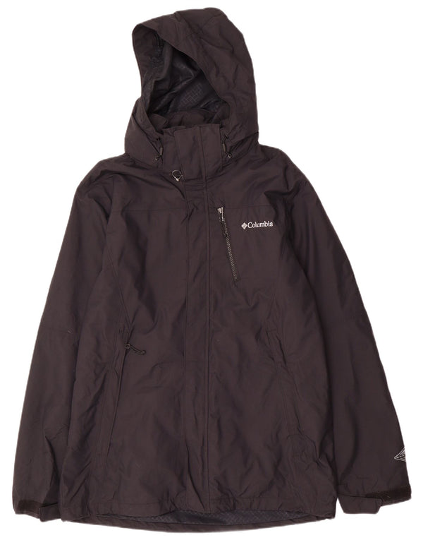 COLUMBIA Mens Omni-Tech Hooded Windbreaker Jacket UK 38 Medium Black Nylon