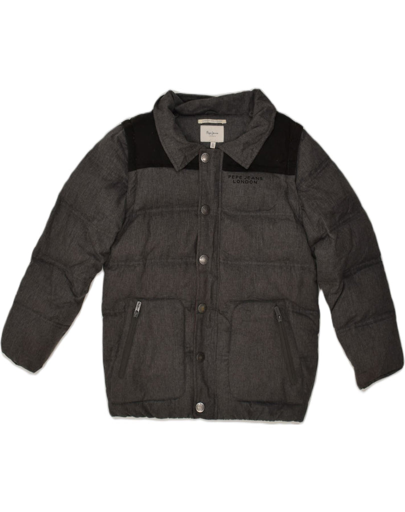 PEPE JEANS Girls Padded Jacket 11-12 Years Grey Colourblock Nylon | Vintage PEPE Jeans | Thrift | Second-Hand PEPE Jeans | Used Clothing | Messina Hembry 