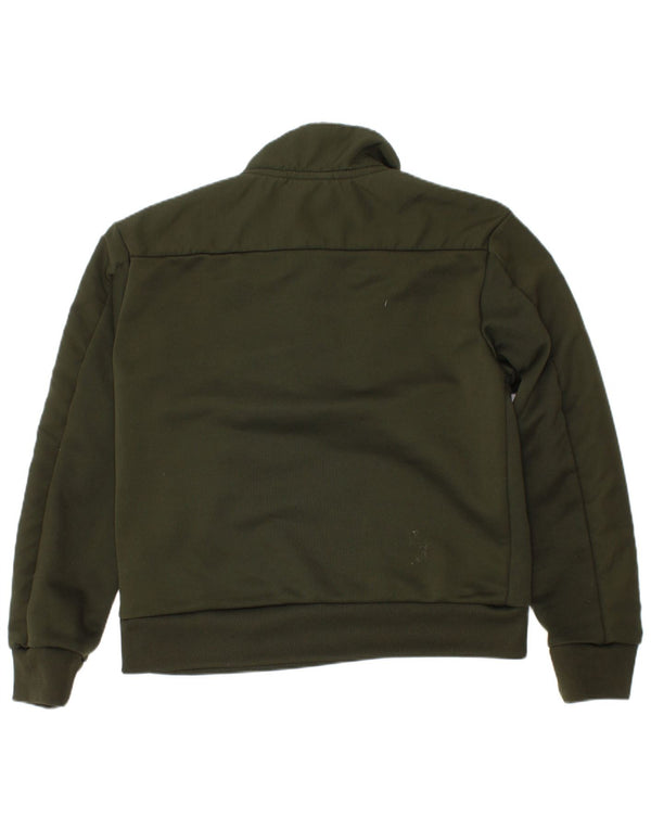 Adidas Boys Graphic Zip Neck Sweatshirt Jumper 7-8 Years Green Polyester