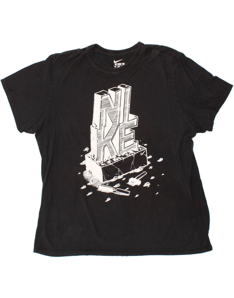 NIKE Mens Graphic T-Shirt Top 2XL Black Vintage Nike and Second-Hand Nike from Messina Hembry 