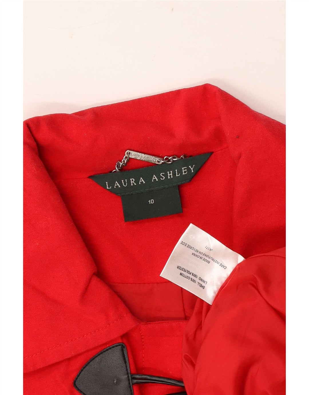 Laura Ashley Womens Duffle Jacket UK 10 Small  Red Cotton