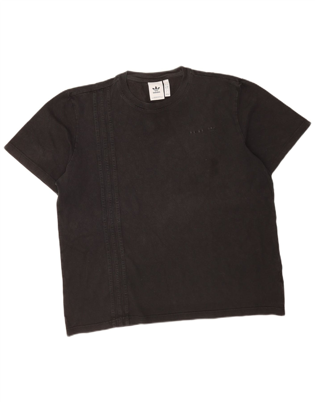 Adidas Mens T-Shirt Top Large Black Cotton