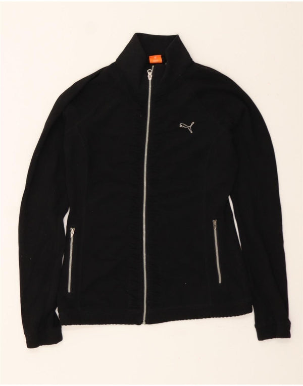 PUMA Womens Tracksuit Top Jacket UK 10 Small Black Polyester